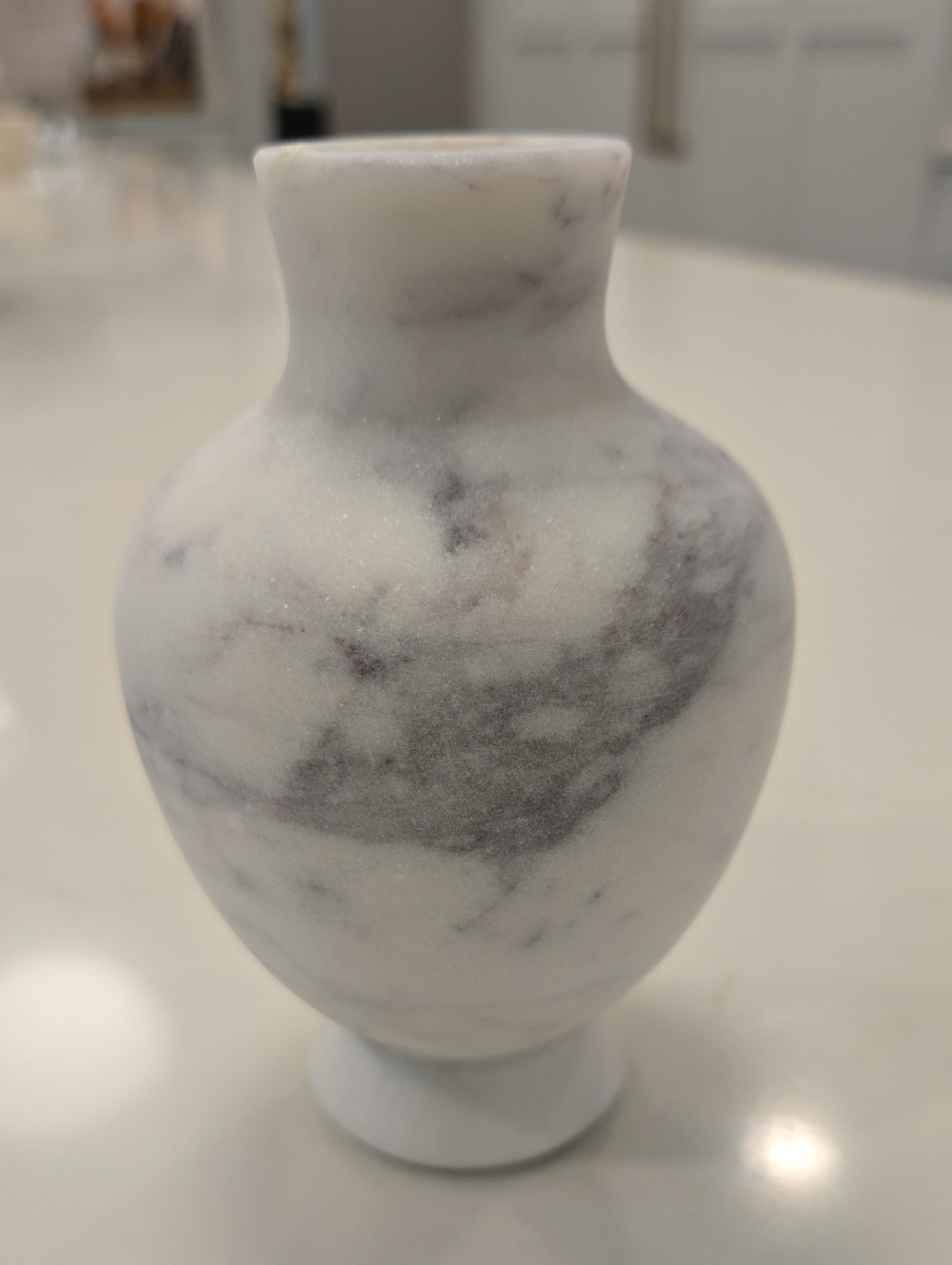 Marble Decorative Vase - White and Gray
